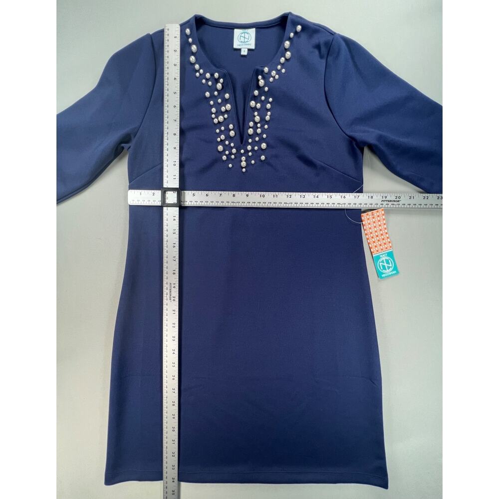 New Tracy Negoshian Payton Navy Long Sleeve Shift Dress (Women's S) - MSRP $150 - Picture 10 of 12